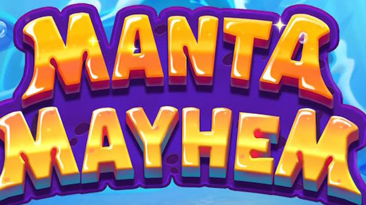 Cena subaquática colorida representando o tema do jogo Manta Mayhem